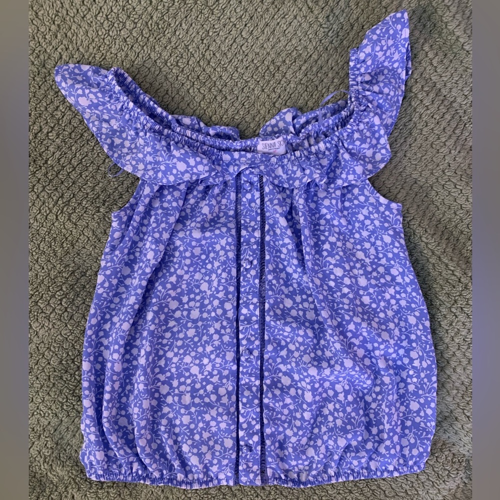 Blue Floral Blouse